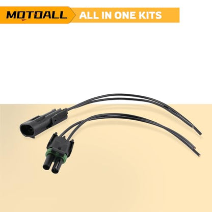 MOTOALL Weather Pack 2 Pin Connectors Male & Female Socket Wiring Harness Plug Wire Pigtail Loom 12-16 AWG 20Amp for Cars Trucks Motorcycle Boat Trailer Marine Jetski 12010973 & 12015792