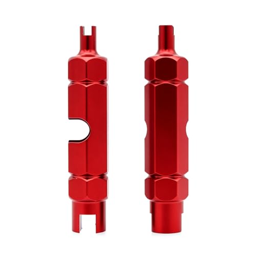 NEWHOOK 2 Pack Presta Valve Core Removal Tool Multi-Functional Bicycle Tire Valve Repair Tool for Schrader, Presta Valves, Tubeless Tire Stem Remover for Bikes, Cars and More - color: Red