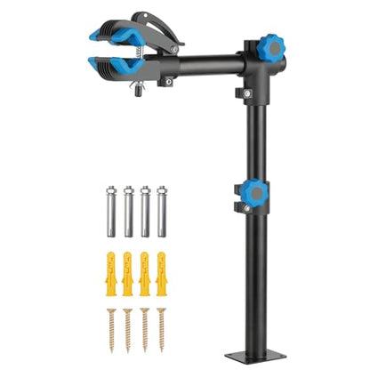 Urban Deco Bike Repair Stand, Wall Mounted Bike Work Stand, 360 Swivel Clamp, Holds Up to 20 kg, Black+Blue, Ideal for Home Maintenance - size: 27 inch straight