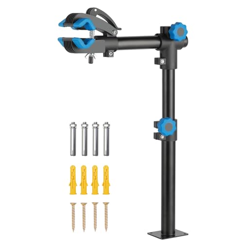 Urban Deco Bike Repair Stand, Wall Mounted Bike Work Stand, 360 Swivel Clamp, Holds Up to 20 kg, Black+Blue, Ideal for Home Maintenance - size: 27 inch straight