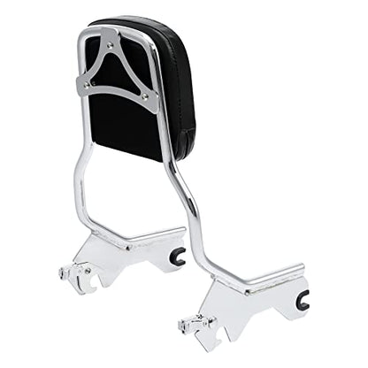 XFMT Motorcycle Detachable Standard Height Sissy Bar Upright Passenger Backrest Pad W/Docking Kits For Harley Softail Low Rider Sport Glide FXLR FXLRS and FLSB '18-Later, Chrome - color: Chrome W/ Docking Kit