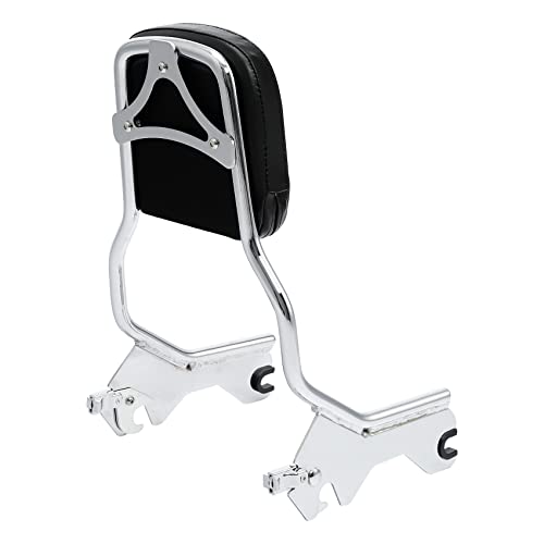 XFMT Motorcycle Detachable Standard Height Sissy Bar Upright Passenger Backrest Pad For Harley Softail Low Rider Sport Glide FXLR FXLRS and FLSB '18-Later, Chrome - color: Chrome
