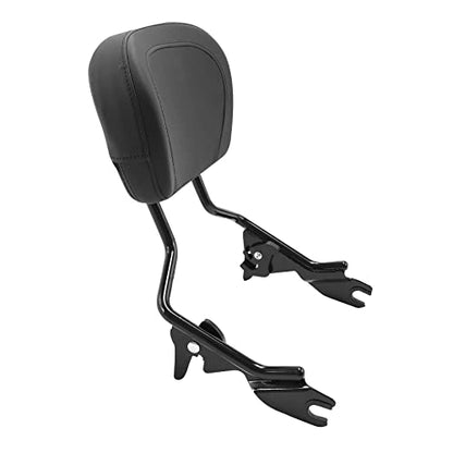 Black Detachable Sissy Bar Upright Passenger Backrest Pad & Luggage Rack For Harley Touring Road King Street Glide Road Glide 2009-2025 - color: Black #2