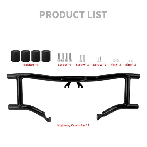 Engine Guard Flat-Out Bar Fit for Harley Touring Street Glide Road Glide Road King Electra Glide Ultra (F- Engine Guard for 14-23 Touring) - size: F- Engine Guard For 14-23 Touring