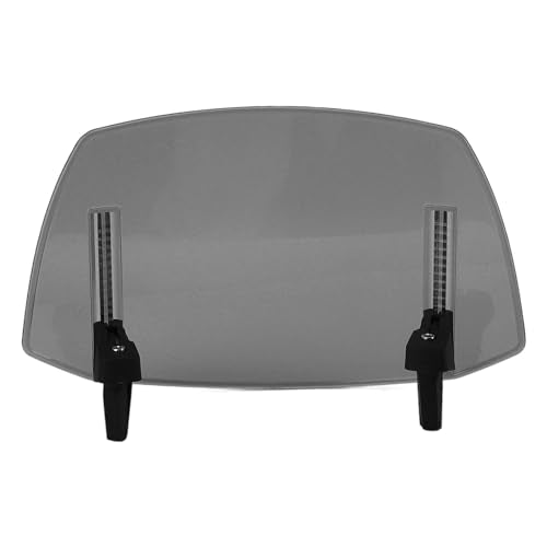 Universal Motorcycle Wind Deflector, Adjustable Clip On Windscreen Extension for Wind Rain and Debris Protection, with Enhanced Riding Comfort and Noise Reduction, Compatible with (Smoky) - color: Smoky