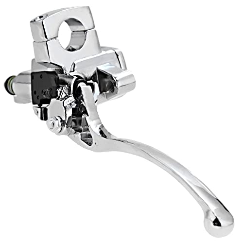 Saihisday 1" Brake Master Cylinder & Clutch Set Chrome for Honda Shadow VTX1800 Kawasaki Vulcan Yamaha Road Star Suzuki (1 Pair, Left + Right)