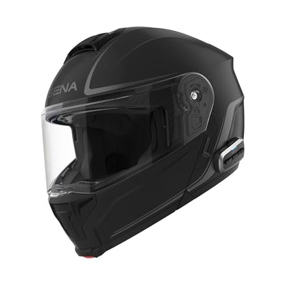 Sena OUTRUSH 2 Modular Smart Motorcycle Helmet with Bluetooth Connectivity and Mesh Intercom Communication - color: Matte Black