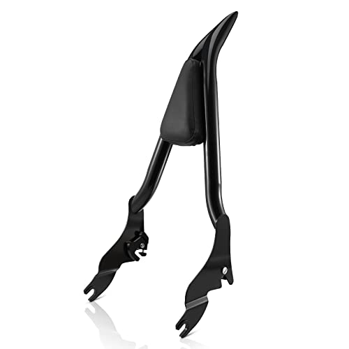 Sissy Bar For Harley Touring 28" Detachable Rear Passenger Backrest Quick Release Compatible With Road King Road Glide Street Glide Electra Glide Road King 2009-2026 - color: Black-One Pice Fit '09-Up