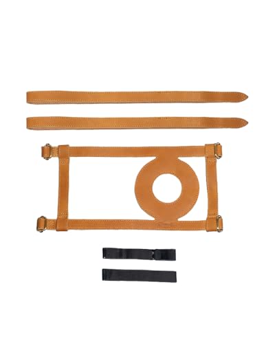 Trip Machine Company Genuine Leather Motorcycle Fuel Tank Strap – Heavy Duty Adjustable Horizontal Tank Mount Cover for Right Side Fuel Inlet Bikes (Only Tank Strap, Vintage Tan) - color: Vintage Tan, style: Only Tank STrap