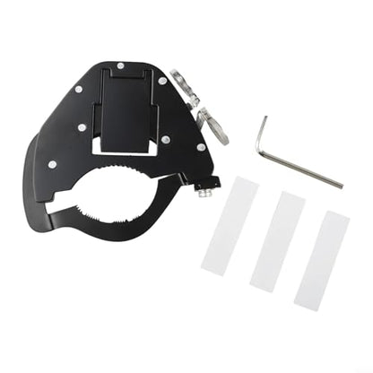 Stainless Steel Motorcycle Throttle Clip Cruise Control System Thumb Activated Lock for Most Bike Handlebar Accelerator Pipe Black(At the top) - size: At the top