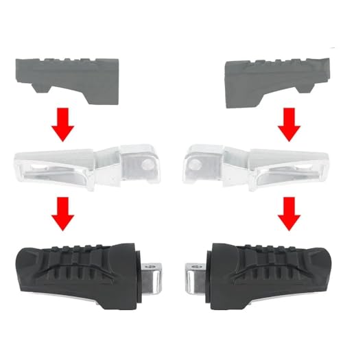 Motorcycle Footrest Rear Passenger Footpeg Rubber Cover Aluminum Foot Peg For BMW R1200GS ADV LC R1250GS Adventure 18-23(One Set) - color: One Set