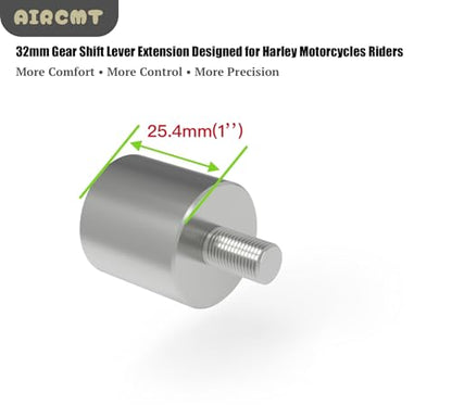 25.4mm(1'') Gear Shift Lever Foot Peg Extension with 25mm(1'') Diameter Fits for Harley Davidson,304 Stainless Steel Shifter Peg Extension Spacer,Bolt-On Installation - size: 25.4mm(Extension), style: 1''(25.4mm) Diameter