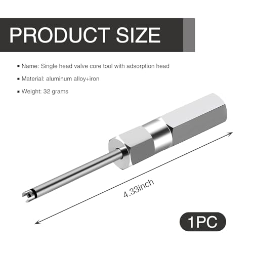 1 PC Auto Valve Core Wrench, American Inner Tube Air Nozzle Deflation Adjustment Wrench, Valve Stem Puller Repair Modification Accessories, Suitable for Cars, Bicycles, Motorcycles (Silver)