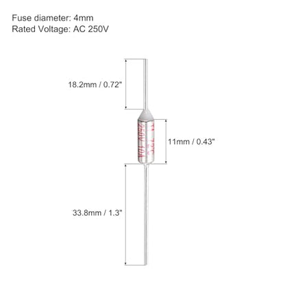 MECCANIXITY 10 Pcs Metal Temperature Thermal Fuse SF72 72C 161.6F 10A 250V Cutoff Thermal Fuse with 20 Pcs BN1.25 Bare Terminal Butt Connector - style: SF72