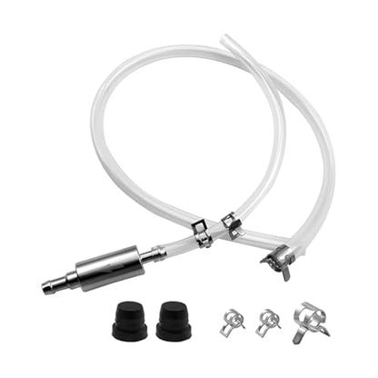 Motorcycle Brake Bleeder Hose Kit, Soft Brake Bleeder Hose with One-Way Check Valve, Bleeding Tool Kit with Rubber Cap & Metal Clamps, Universal for Car Motorcycle Clutch - size: 1Set