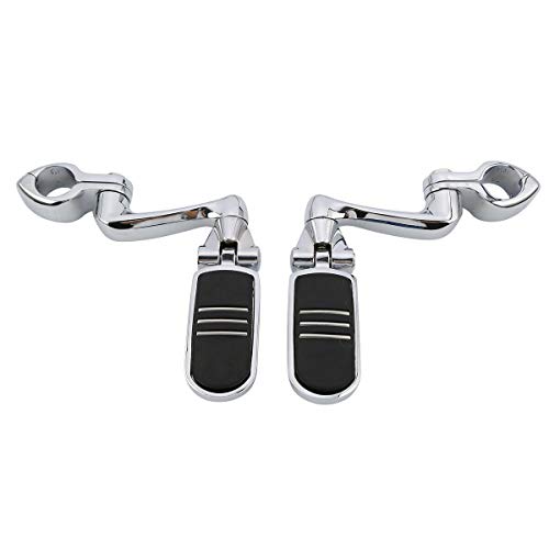 TCMT Highway Pegs Fit For Harley Softail Sportster Electra Road Glide Road King Street Glide with 1.25" Engine Guard 1 1/4 Highway Bar - color: Chrome, size: Style H