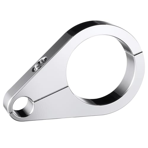 MoKitDora 1.375" Handlebar or Frame Mount Clutch Throttle Cable Clamp or Brake Line Clips Universal for Harley and Other Motorcycle 1-3/8 Bars, Chrome - color: Chrome, size: 1.375 Inch
