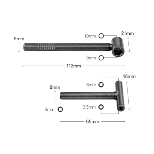 Motorcycle Engine Valve Adjustment Tool Kit Screw Adjusting, 1pc Square Hole Wrench, 1pc Hexagonal Hole Wrench, 1pc Straight Feeler Gauge and 1pc Offset Feeler Gauge