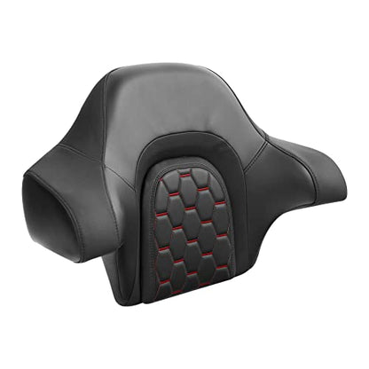C.C. RIDER Wrap Around King Tour Trunk Backrest fit for Harley Touring Road King Street Glide Road Glide Electra Glide 2014-2024 - color: Passenger Backrest 16#Red Stitching
