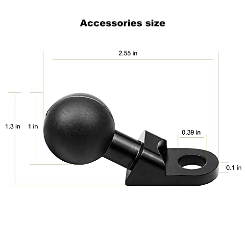 Motorcycle Phone Mount Adapter with 1” Ball, Rear View Mirror Mount for Secure Phone Holding, Compatible with RAM Mount & 1 Inch Ball Socket