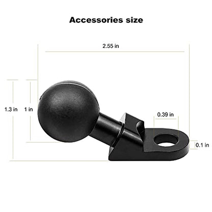Motorcycle Phone Mount Adapter with 1” Ball, Rear View Mirror Mount for Secure Phone Holding, Compatible with RAM Mount & 1 Inch Ball Socket