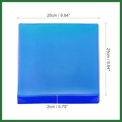 Motoforti 25x25x2cm Motorcycle Seat Gel Pad Shock Absorption Mat Comfortable Soft Cushion Blue Long-Lasting