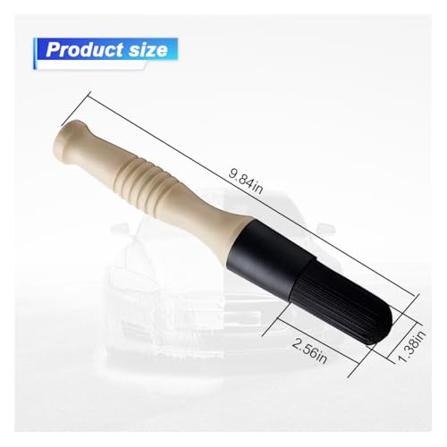 Car Parts Washer Brush, Bullet Head Parts Cleaning Brush for Cleaning Car Interior Exterior, Engine Parts, Wheel Bearing, Boats, Household Grime (Beige/Black) - color: Beige/Black