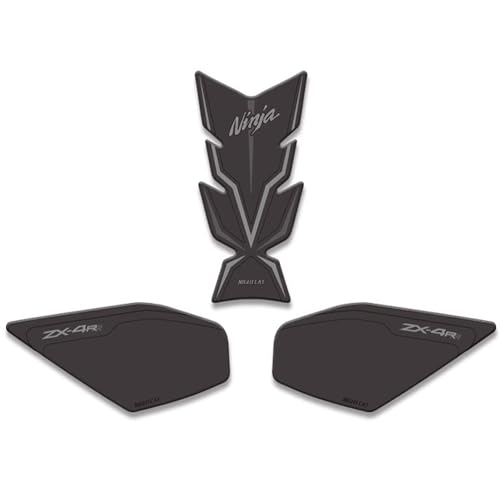 NIGHT CAT Compatible ZX-4R ZX4R/RR 2023 Motorcycle Fuel Tank Pad Kit Side Fuel Knee Guard Sticker Fuel Tank Protector(Black Gray) - color: Black Gray