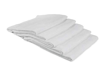 Autofiber Buffmaster Microfiber Polish and Buffing Towel - Pack of 5, White (16 inch x 16 inch , 400 GSM) - color: White, size: 5 pack