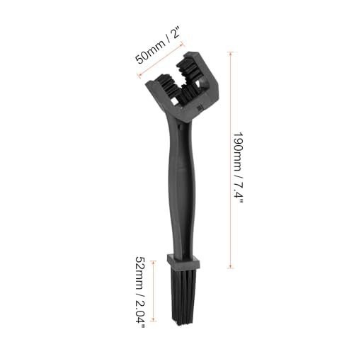 HARFINGTON 2Pcs Bicycle Chain Cleaning Tool Brush Motorcycle Chain Brush Crankset Brush Bike Clean Brush Kit for Gears Maintenance Cleaning Tools, Black