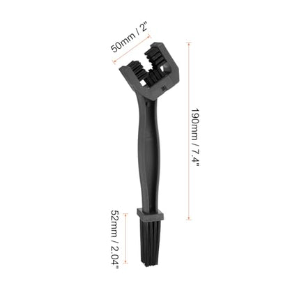 HARFINGTON 2Pcs Bicycle Chain Cleaning Tool Brush Motorcycle Chain Brush Crankset Brush Bike Clean Brush Kit for Gears Maintenance Cleaning Tools, Black