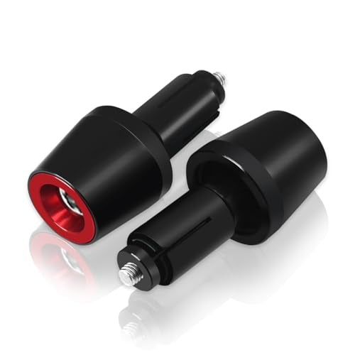 Motorcycle Bar Ends Plug, 7/8" 22mm CNC Aluminum Alloy Universal Moto Handlebar Plugs Compatible With Honda Kawasaki Suzuki Yamaha And Almost Motorcycle Model (Red) - color: Red