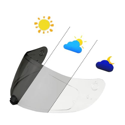 HJ20M Helmet Visor Replacement, Motorcycle Helmet Face Shield Windshield Lens For HJC C70 FG-17 FG-ST IS-17 (Photochromic Clear) - color: Photochromic Clear