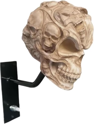 Motorcycle Helmet Skull Holder, Wall Mount Helmet Rack, Resin Crafts,Skull Helmets Holder Suitable for Motorcycle Cap, Baseball Cap, Bicycle Cap, Hat Storage Rack,Sports Gear (Type-G) - style: Type-G