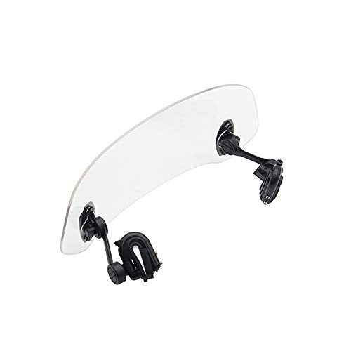 Motorcycle Adjustable Clip-On Windshield Windscreen Extension Spoiler Deflector (white) - color: white