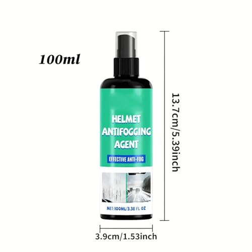 Anti Fog Spray for Helmet, Removal Formula, 100ml, Lens Cleaner Streak-Free Coating, Portable Helmet Cleaner, Outdoor Safety, for Goggles Football Sports