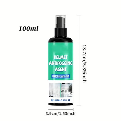 Anti Fog Spray for Helmet, Removal Formula, 100ml, Lens Cleaner Streak-Free Coating, Portable Helmet Cleaner, Outdoor Safety, for Goggles Football Sports