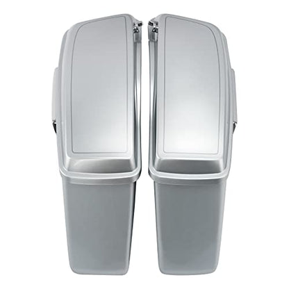 HR3 Brilliant Silver Pearl Hard Saddlebags Compatible with 2015 Electra Glide Ultra Classic FLHTCU (Replace for OEM) Fit for 2014-2023 Harley Touring Models - color: Brilliant Silver Pearl