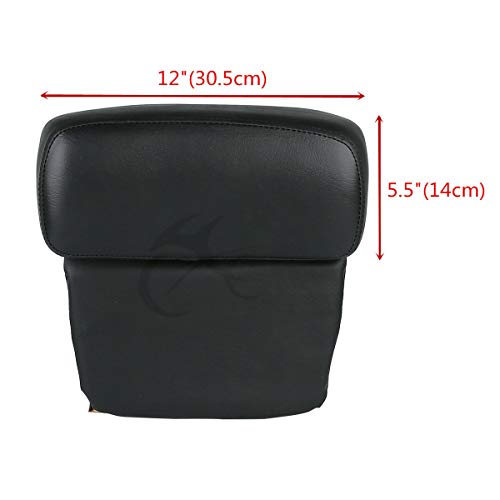 TCMT 5.5" Razor Motorcycle Trunk Box Backrest Pad Metal Base Plate Fit For Harley Touring 2009-2013 Road Glide Road King Street Glide Pack - color: BLack Lacthes Trunk+Backrest+Plate