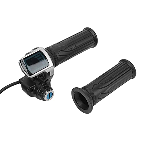 Throttle Handle Grips,Electric Bike Twist Throttle Grip Lock Key Set LED Indicator for Motorcycle Scooter 48V