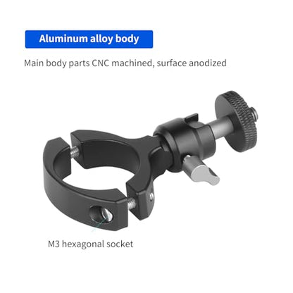 Bike Camera Handlebar Mount Motorcycle Pole Mount with 360° Ballhead Aluminum Handlebar Holder Compatible with GoPro/Insta360/AKASO/DJI Osmo Action Cameras