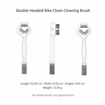 Double-Headed Bike Chain Cleaning Brush for Bicycle & Motorcycle Drivetrain Maintenance, Durable PP Plastic Scrubber for Grease Removal - color: Blue