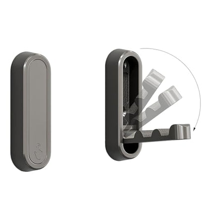 2PCS Foldable Wall Hooks, Flip Down Design with 40 lbs Heavy-Duty Capacity, Retractable Wall Hooks for Bathroom, Bedroom & Entryway Space Saving (Gray) - color: Gray, size: 2 Hooks