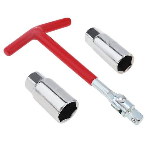 Spark Plug Socket Wrench, T-Handle Remover Installer 5/8 Inch 13/16 Inch, Removable Spark Plug Removal Tool for Cars, Motorcycles, Lawn Mowers