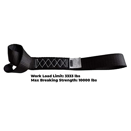 Soft Loop Tie Down Straps (4PK) Black Breaking Strength 10,000 LBS Heavy Duty 1.5 inch x 18 inch Motorcycle Soft tie Downs for UTV, ATV, Bicycle and Railer - color: Black