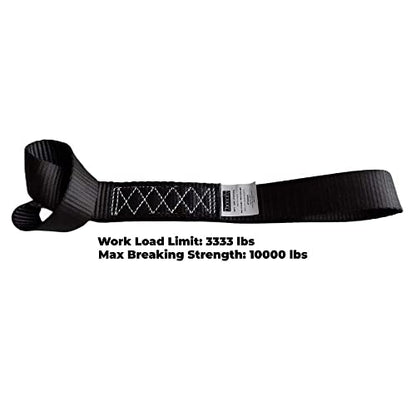 Soft Loop Tie Down Straps (4PK) Black Breaking Strength 10,000 LBS Heavy Duty 1.5 inch x 18 inch Motorcycle Soft tie Downs for UTV, ATV, Bicycle and Railer - color: Black