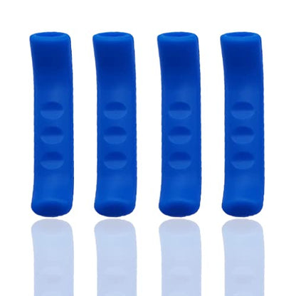 4 Pcs Bicycle Brake Levers Sleeve Silicone Gel Anti-Slip Brake Handle Protection Cover 2 Pair (Blue) - color: Blue