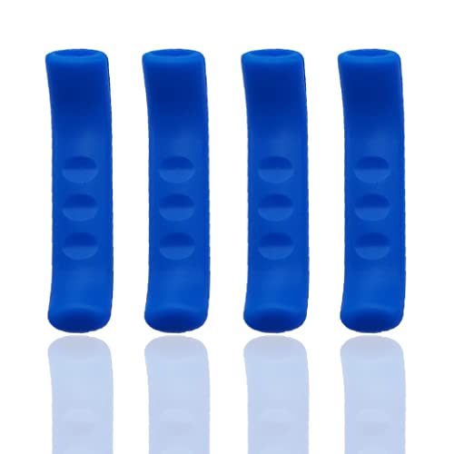 4 Pcs Bicycle Brake Levers Sleeve Silicone Gel Anti-Slip Brake Handle Protection Cover 2 Pair (Blue) - color: Blue