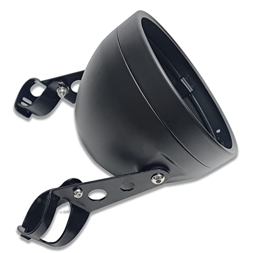 7inch Motorcycle Headlight Housing Bucket with Side Mounting Bracket 32-40MM Fork Tube Holder Clamps for Motorcycle(housing only,not include LED) - size: 32