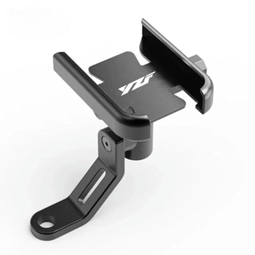 Motorcycle Phone Mount 360° Rotatable Motorbike Phone Holder for Yamaha YZF R1 R3 R25 R15 R6 R7 R125 YZFR3 YZFR6 Phone Holder Handlebar Mirrors Stand Bracket-Mirror Type Black - color: Mirror type Black
